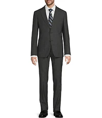 Hickey Freeman Modern Fit Flat Front Solid Linen Wool Blend 2-Piece Suit