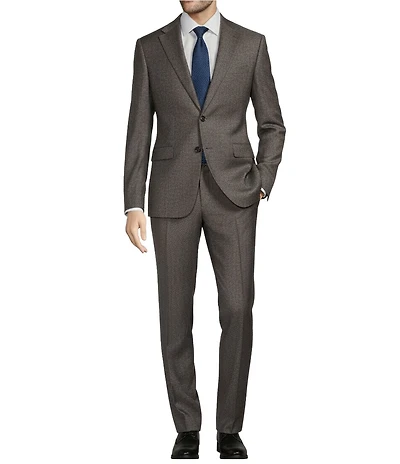 Hickey Freeman Modern Fit Flat Front Solid 2-Piece Suit