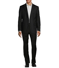 Hickey Freeman Modern Fit Flat-Front Solid Dress Pants