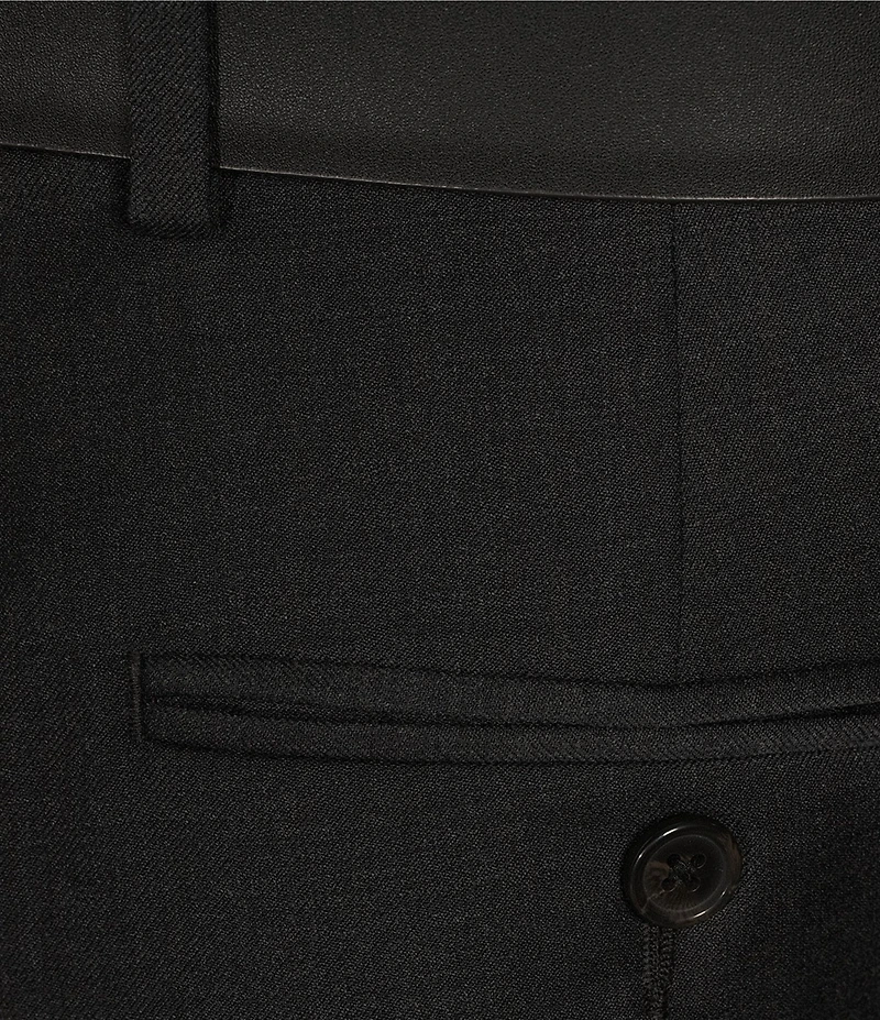Hickey Freeman Modern Fit Flat-Front Solid Dress Pants