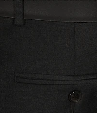 Hickey Freeman Modern Fit Flat-Front Solid Dress Pants
