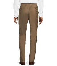 Hickey Freeman Modern Fit Flat-Front Solid Dress Pants