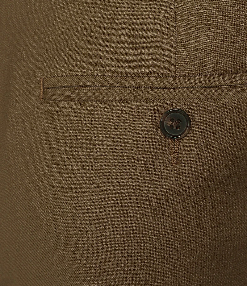 Hickey Freeman Modern Fit Flat-Front Solid Dress Pants