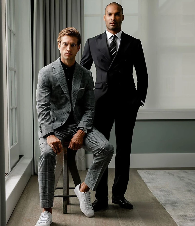Hickey Freeman Modern Fit Flat Front Solid Pattern 2-Piece Suit