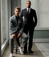 Hickey Freeman Modern Fit Flat Front Solid Pattern 2-Piece Suit