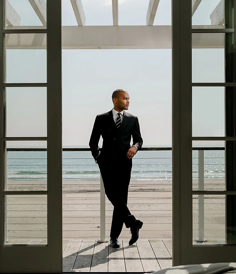 Hickey Freeman Modern Fit Flat Front Solid Pattern 2-Piece Suit