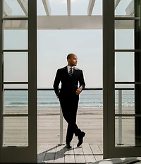 Hickey Freeman Modern Fit Flat Front Solid Pattern 2-Piece Suit