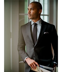 Hickey Freeman Modern Fit Flat Front Stripe Pattern 2- Piece Suit