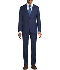 Hickey Freeman Modern Fit Flat Front Windowpane 2 Piece Suit
