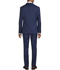 Hickey Freeman Modern Fit Flat Front Windowpane 2 Piece Suit