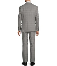 Hickey Freeman Modern Fit Flat Front Windowpane 2 Piece Suit