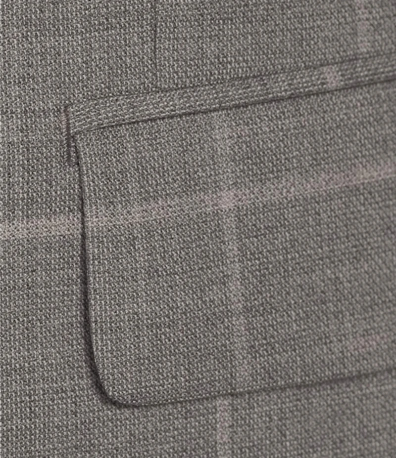 Hickey Freeman Modern Fit Flat Front Windowpane 2 Piece Suit