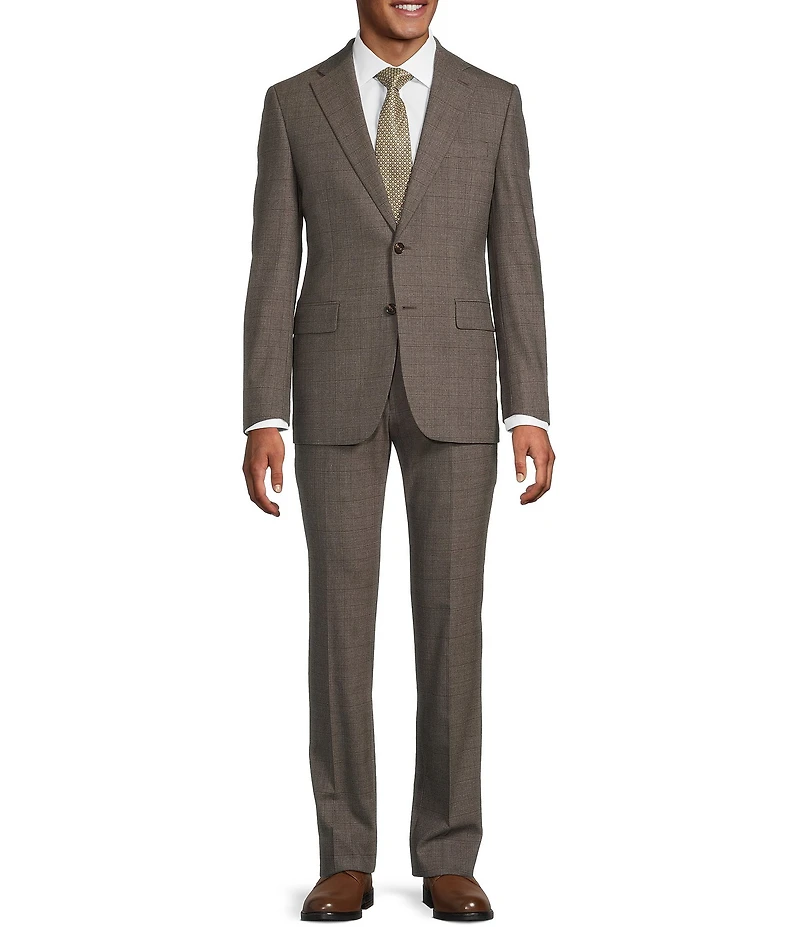Hickey Freeman Modern Fit Plaid Print 2-Piece Suit