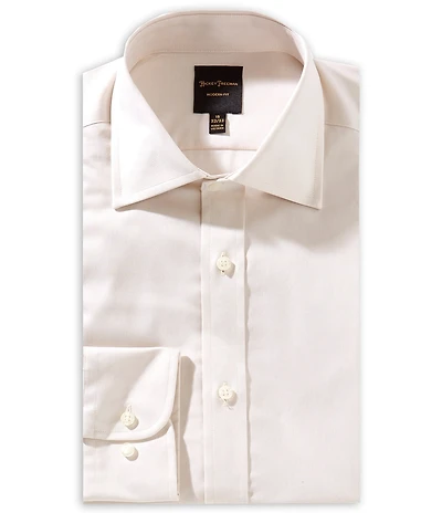 Hickey Freeman Modern Fit Spread Collar Stretch Dress Shirt