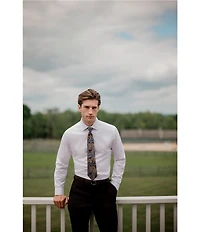Hickey Freeman Modern Fit Spread Collar Solid Dress Shirt