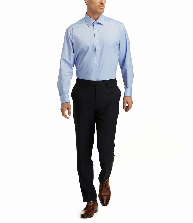 Hickey Freeman Modern Fit Spread Collar Solid Dress Shirt