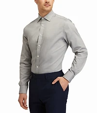Hickey Freeman Modern Fit Spread Collar Solid Dress Shirt