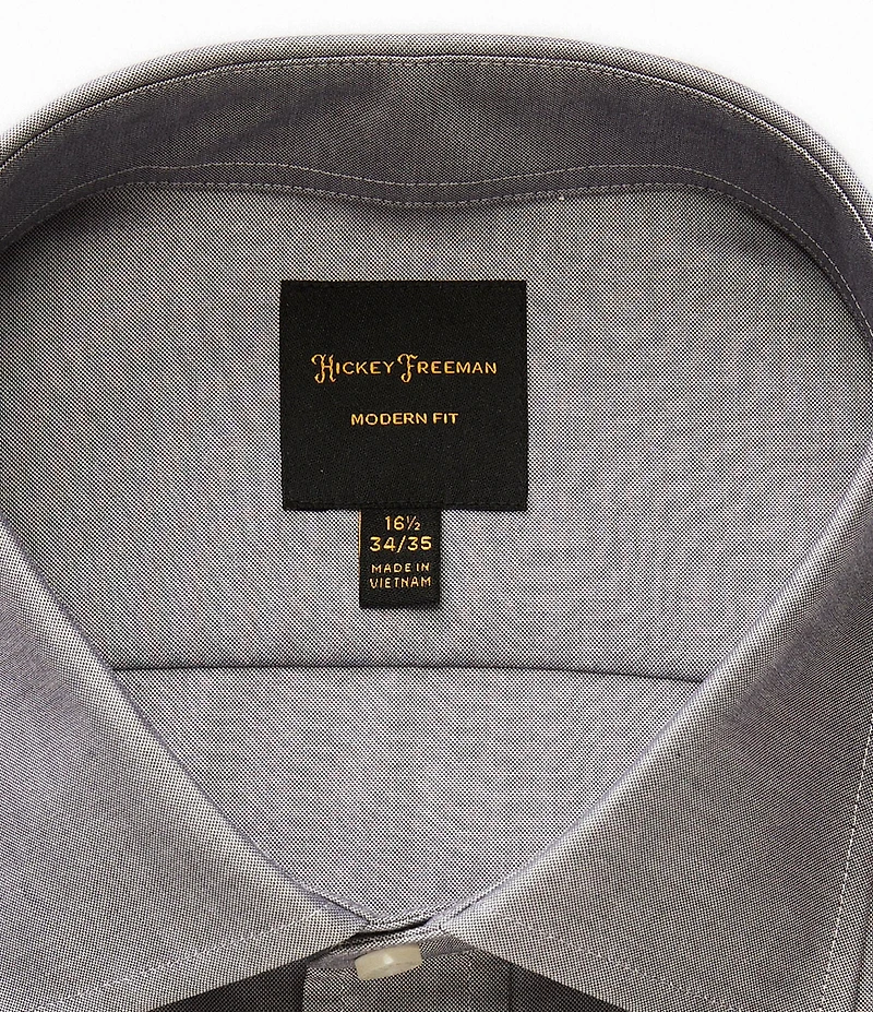 Hickey Freeman Modern Fit Spread Collar Solid Dress Shirt