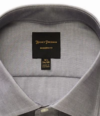 Hickey Freeman Modern Fit Spread Collar Solid Dress Shirt