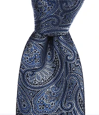 Hickey Freeman Paisley 3 1/4#double; Silk Tie