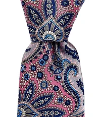 Hickey Freeman Paisley Print 3 1/4#double; Silk Tie