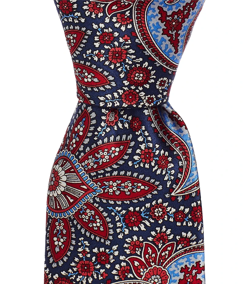 Hickey Freeman Paisley Print 3 1/4#double; Silk Tie