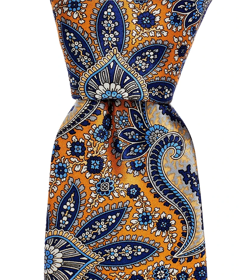 Hickey Freeman Paisley Print 3 1/4#double; Silk Tie