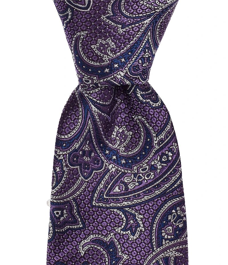 Hickey Freeman Persian Paisley Print 3 1/4#double; Silk Tie