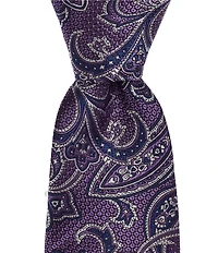 Hickey Freeman Persian Paisley Print 3 1/4#double; Silk Tie