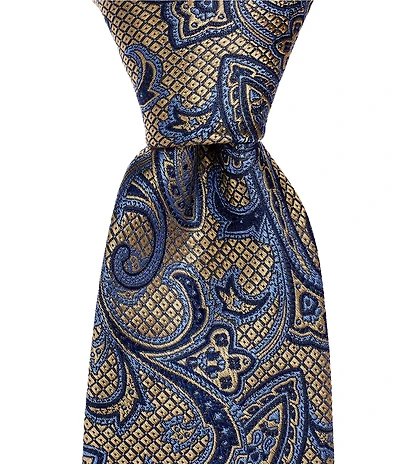 Hickey Freeman Persian Paisley Print 3 1/4#double; Silk Tie