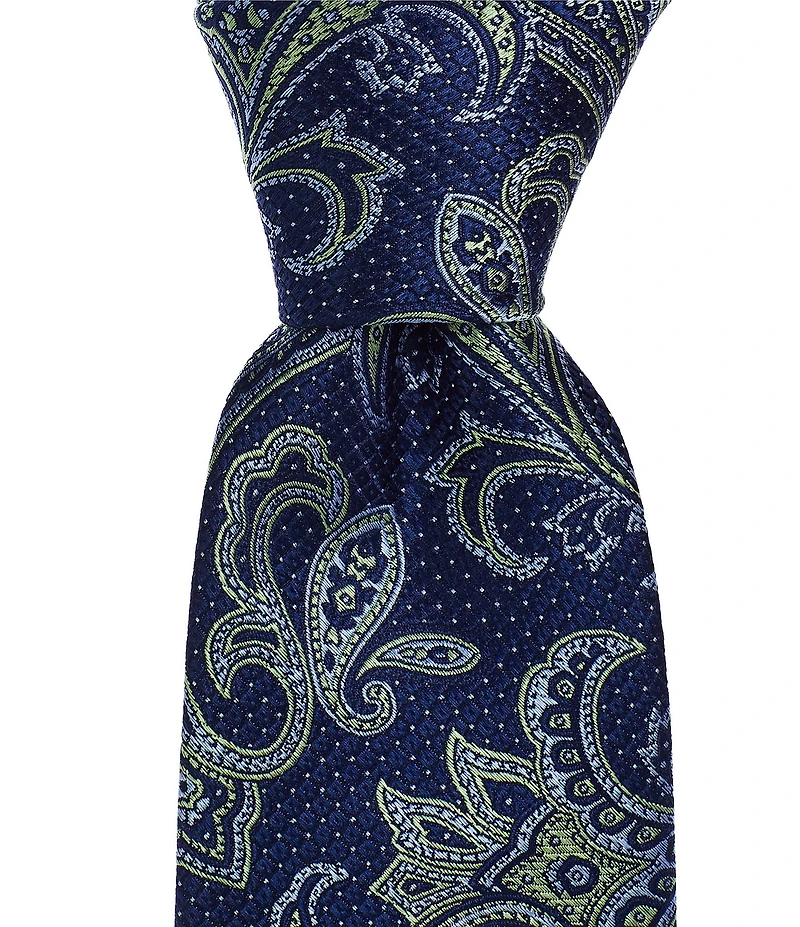 Hickey Freeman Persian Paisley Print 3 1/4#double; Silk Tie