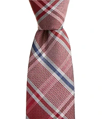 Hickey Freeman Plaid 3 1/4#double; Silk Tie