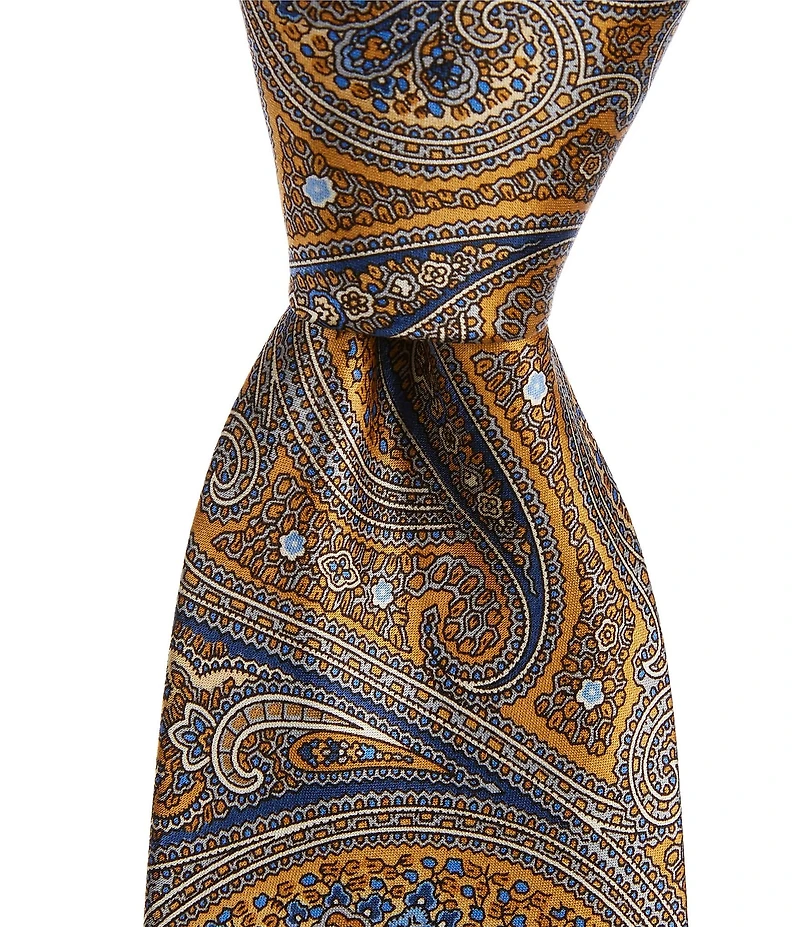 Hickey Freeman Print Paisley 3 1/4#double; Silk Tie