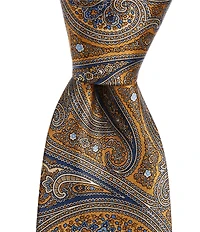 Hickey Freeman Print Paisley 3 1/4#double; Silk Tie