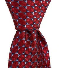Hickey Freeman Pyramid Neat 3 1/4#double; Woven Silk Tie