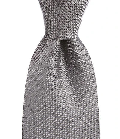 Hickey Freeman Solid Textured 3#double; Woven Silk Tie