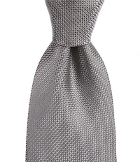 Hickey Freeman Solid Textured 3#double; Woven Silk Tie