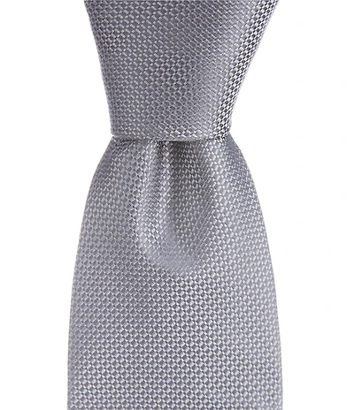 Hickey Freeman Solid Textured Narrow 3#double; Woven Silk Tie