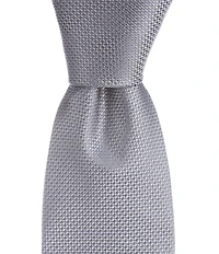 Hickey Freeman Solid Textured Narrow 3#double; Woven Silk Tie