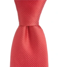 Hickey Freeman Solid Textured Narrow 3#double; Woven Silk Tie
