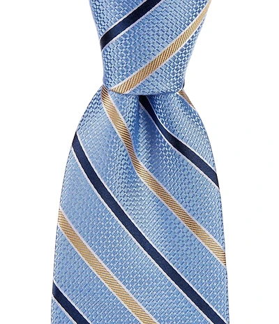 Hickey Freeman Stripe 3 1/4#double; Silk Tie