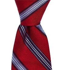 Hickey Freeman Stripe 3 1/4#double; Silk Tie