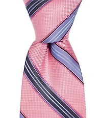 Hickey Freeman Stripe 3 1/4#double; Silk Tie
