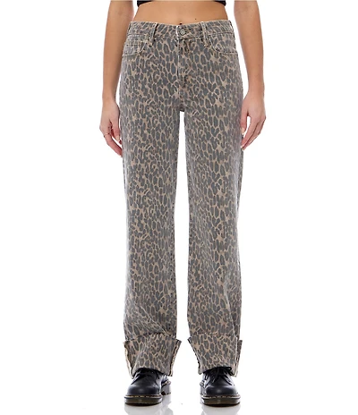 Hidden Jeans Ella Cheetah Print Cuffed Jeans