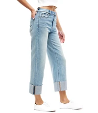 Hidden Jeans Ella High Rise Cuffed Wide Leg Vintage Washed Jeans