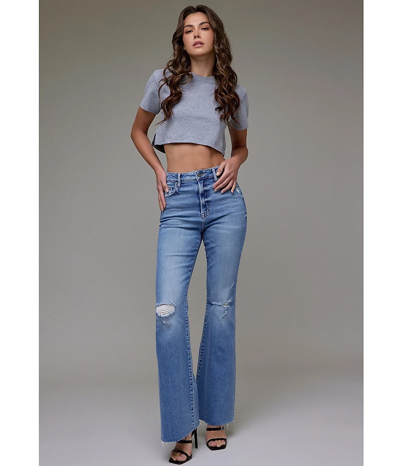 Hidden Jeans Happi Distressed Flare-Leg Jeans