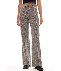 Hidden Jeans Happi Leopard High Rise Flare Jeans