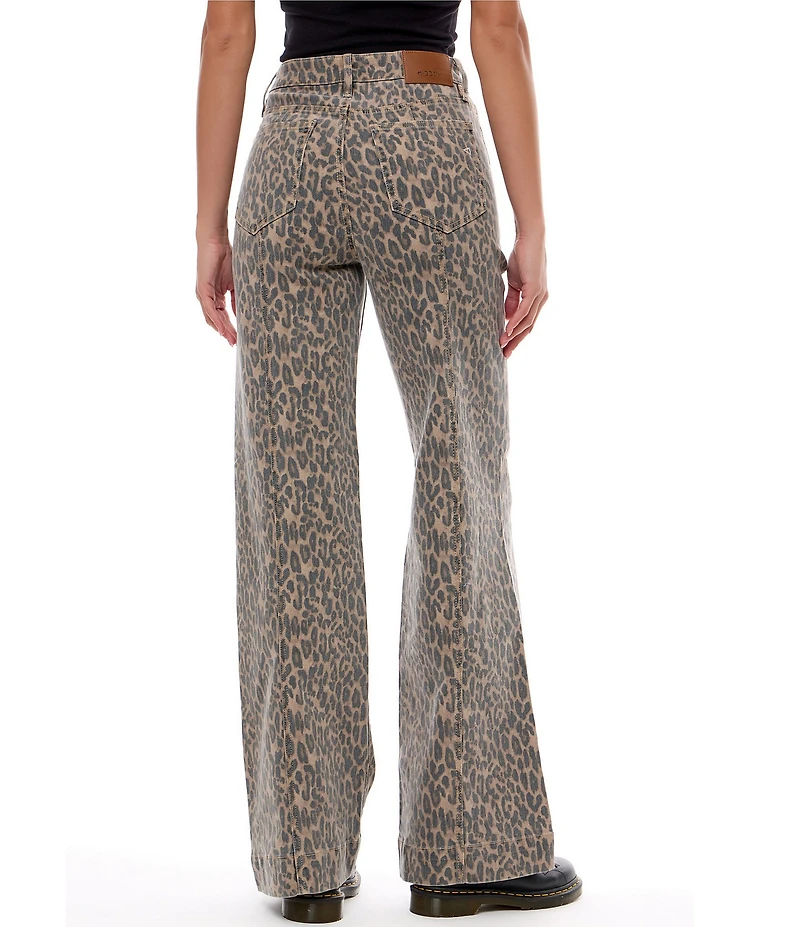 Hidden Jeans Happi Leopard High Rise Flare Jeans