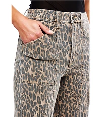 Hidden Jeans Happi Leopard High Rise Flare Jeans