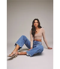Hidden Jeans Logan Frayed Hem Dad Jeans